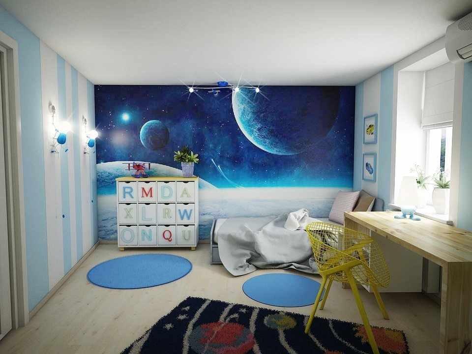 Комната для мальчика в космическом декоре