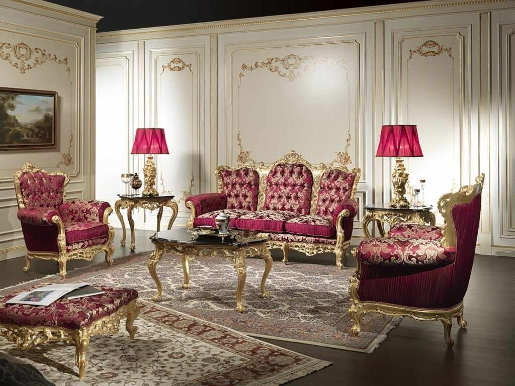 Бардовая мебель в красивом интерьере