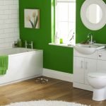 покраска стен в зеленый цвет в ванной комнате