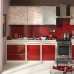 3D- визуализация красной кухни