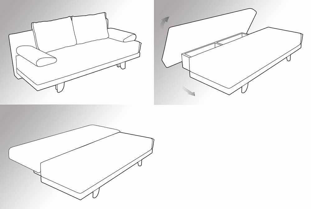 Схема раскладки дивана Еврокнижка
