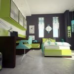 Детская спальня в зелено-серых тонах