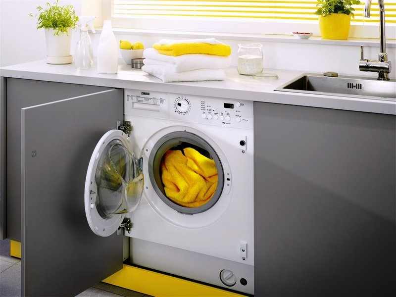 Расположение стиральной машинки