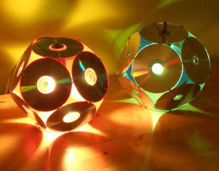 Светильники из лазерных дисков