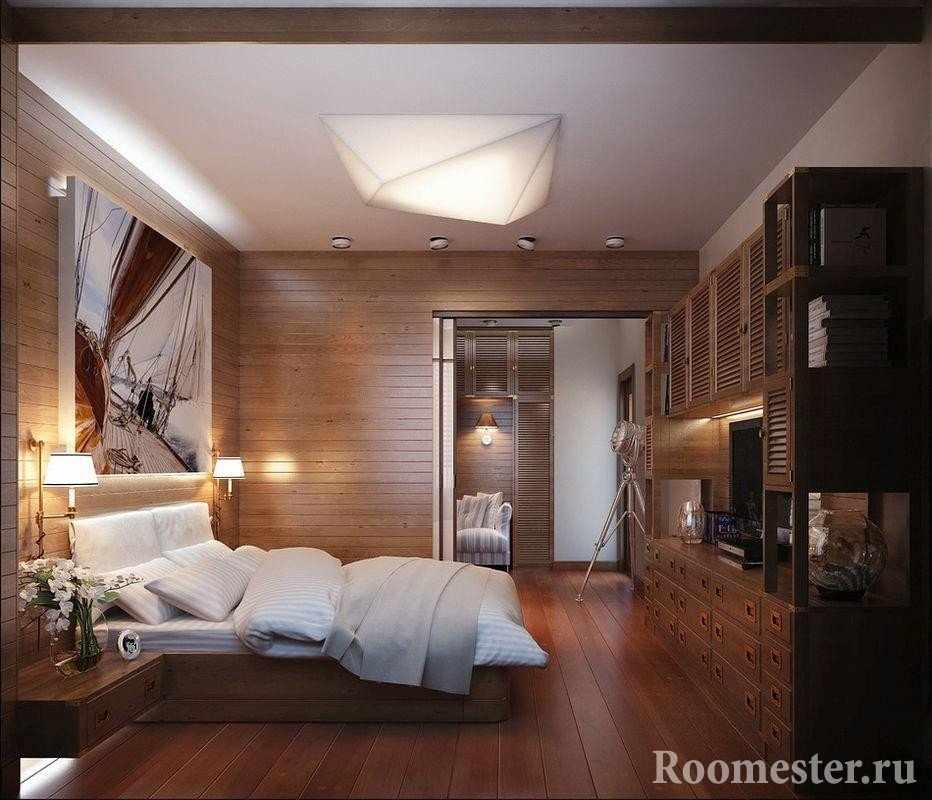 Спальная комната в коричневом цвете