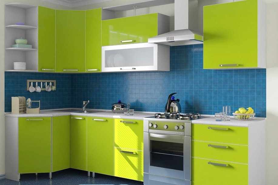 Сине-зеленая кухня