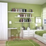 Спальня для подростка в зеленых тонах