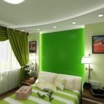 Уютная спальня в зеленых тонах